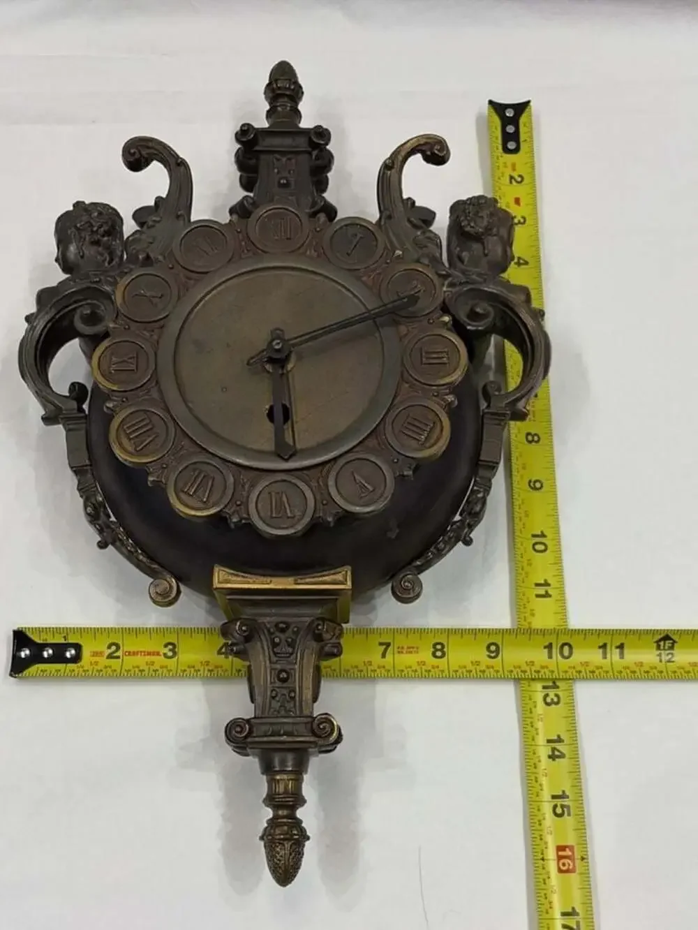 Vintage Westwood Chadwick Wall Clock Brass Cherubs Germany Working
